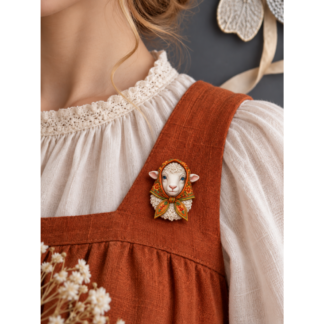Brooch "Lamb Alyonushka"