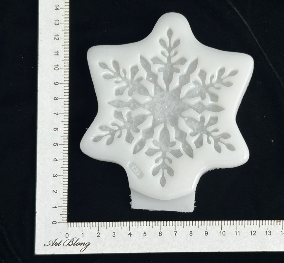 No. 183 Snowflake with Crystals Silicone Mold - image 4