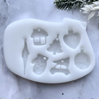 No. 153 Small Christmas Ornaments with Partial Crystal Texture Silicone Mold - image 1