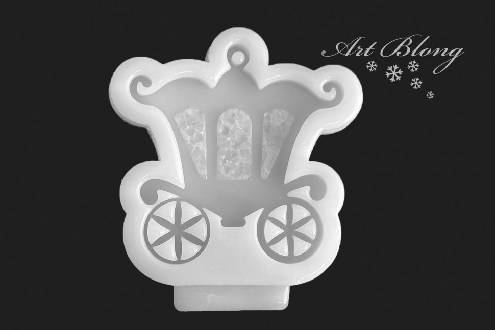 No. 176 Cinderella Carriage with Crystal Windows Silicone Mold - image 2