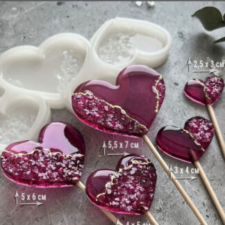 No. 953 Crystal Hearts Silicone Mold - image 1