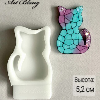 No. 432 Cat Brooch Silicone Mold - image 1