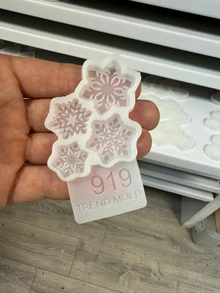 No. 919 Thin Candy Snowflakes Silicone Mold - image 2