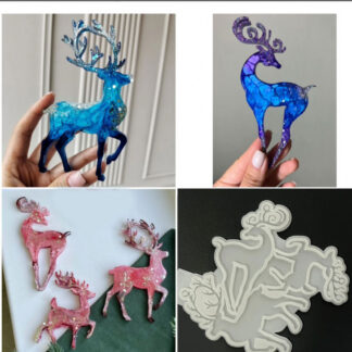 No. 4028 Reindeer, 3 Cavities Silicone Mold - image 1