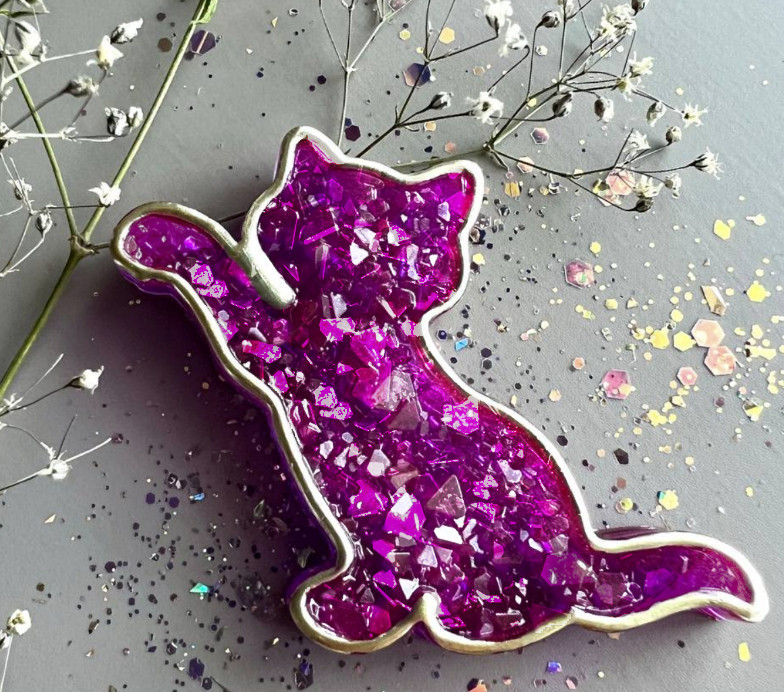 No. 697 Crystal Cat with Border Silicone Mold - image 3