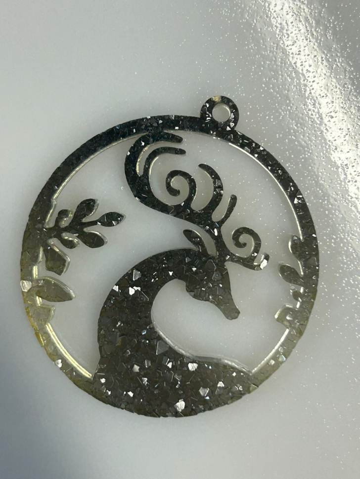 No. 205 Crystal Christmas Reindeer in a Bauble Silicone Mold - image 2