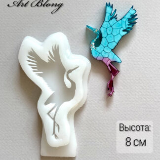 No. 641 Crane Brooch Silicone Mold - image 1