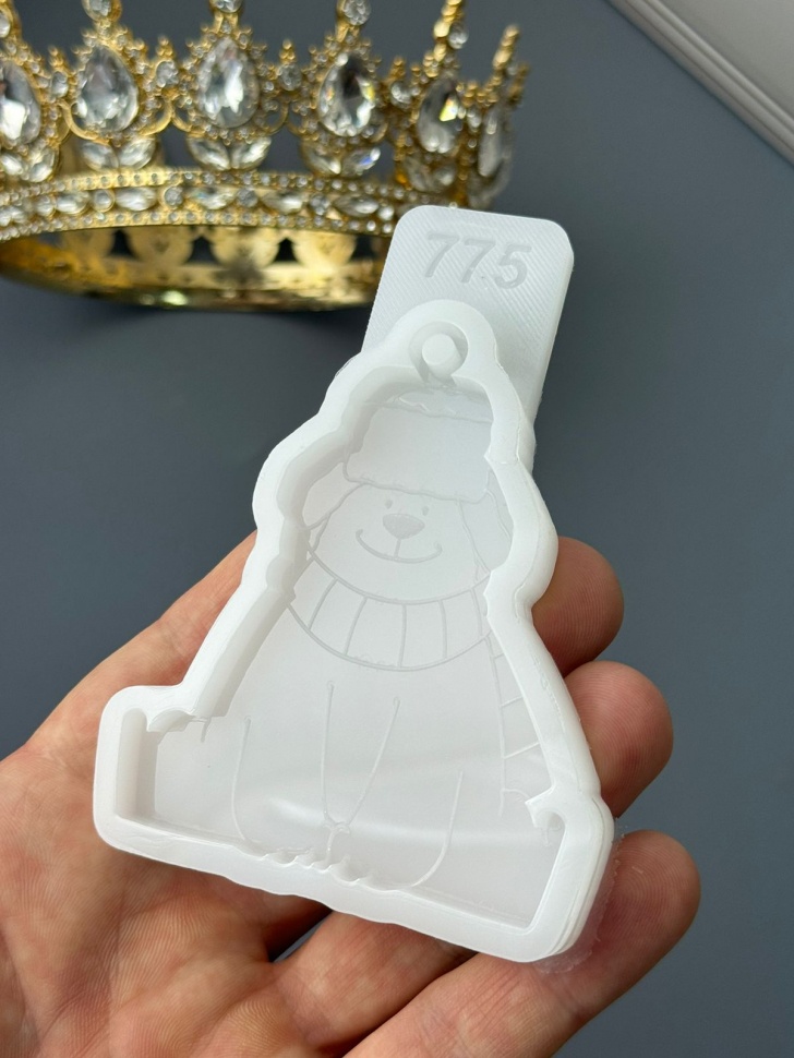 No. 775 Bear in Ushanka Hat Silicone Mold - image 5