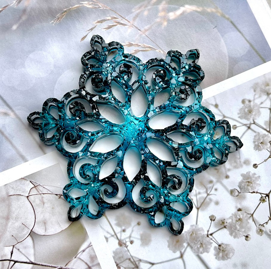 No. 723 Snowflake with Crystals Silicone Mold - image 3