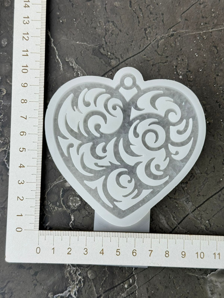 No. 407 Heart with Crystals Silicone Mold - image 5