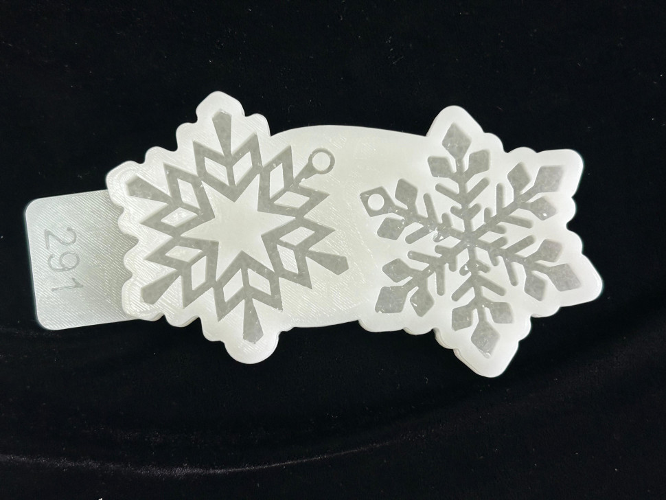 No. 291 Crystal Snowflakes, 2 Cavities Silicone Mold - image 3