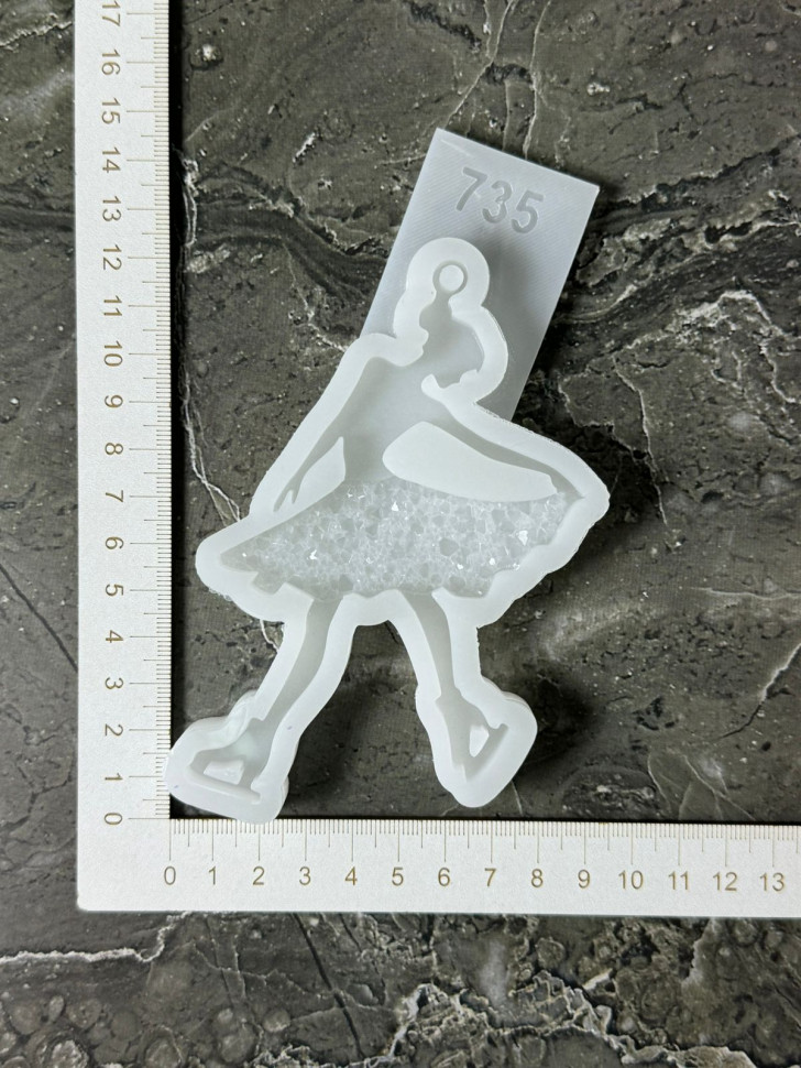 No. 735 Figure Skater with Crystal Skirt Silicone Mold - image 4