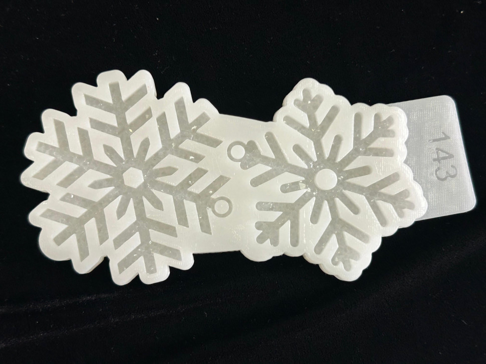No. 143 Crystal Snowflakes, 2 Cavities Silicone Mold - image 3