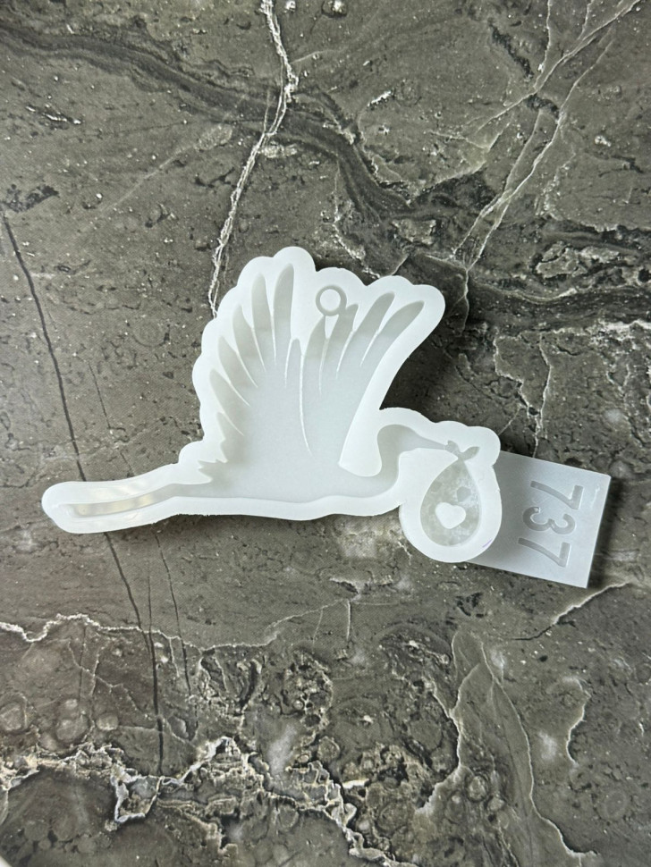 No. 737 Stork with Crystal Bundle Silicone Mold - image 3