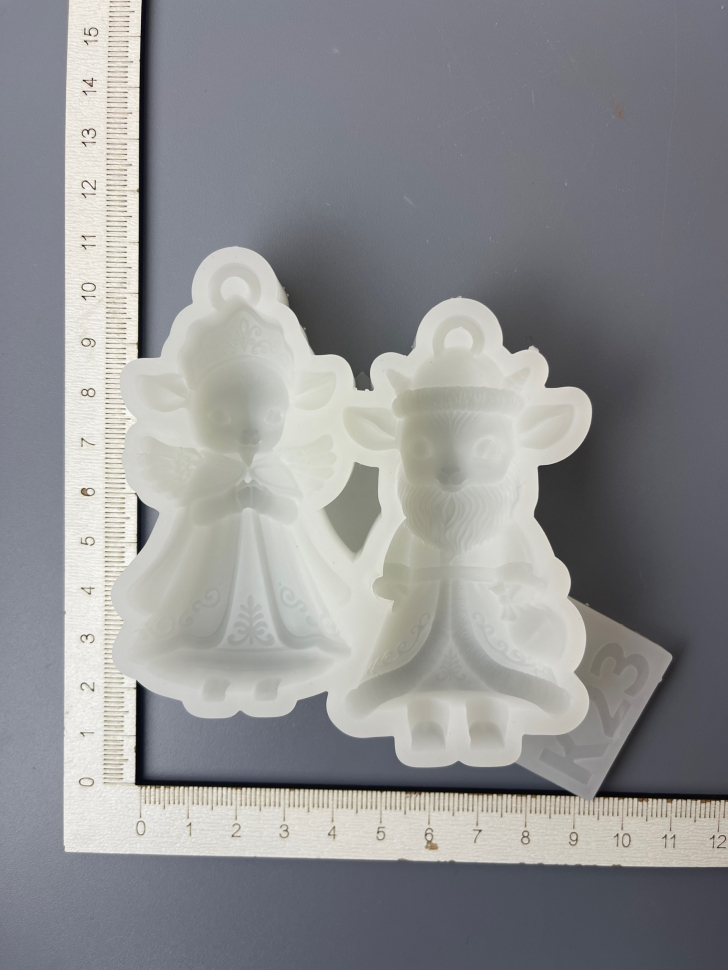 No. K23 Father Frost and Snow Maiden Goats Silicone Mold - image 3