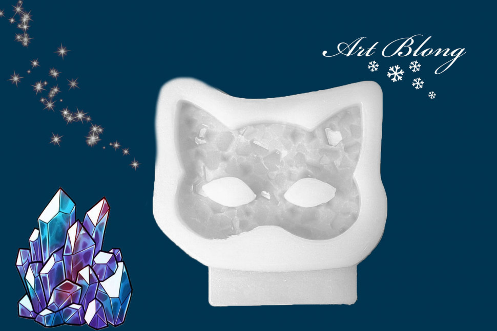 No. 640 Crystal Cat Mask Silicone Mold - image 2