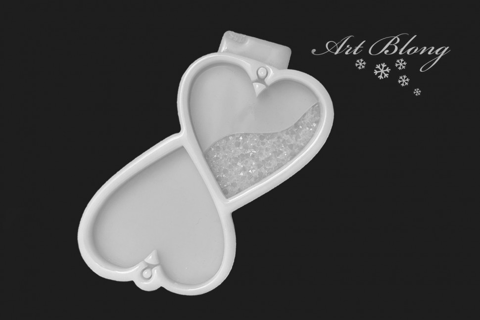No. 155 Hearts, One with Partial Crystal Texture Silicone Mold - image 5
