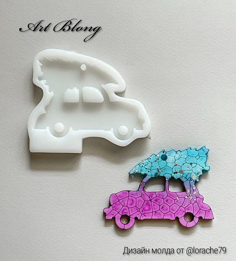 No. 126 Car with Christmas Tree Silicone Mold - image 2