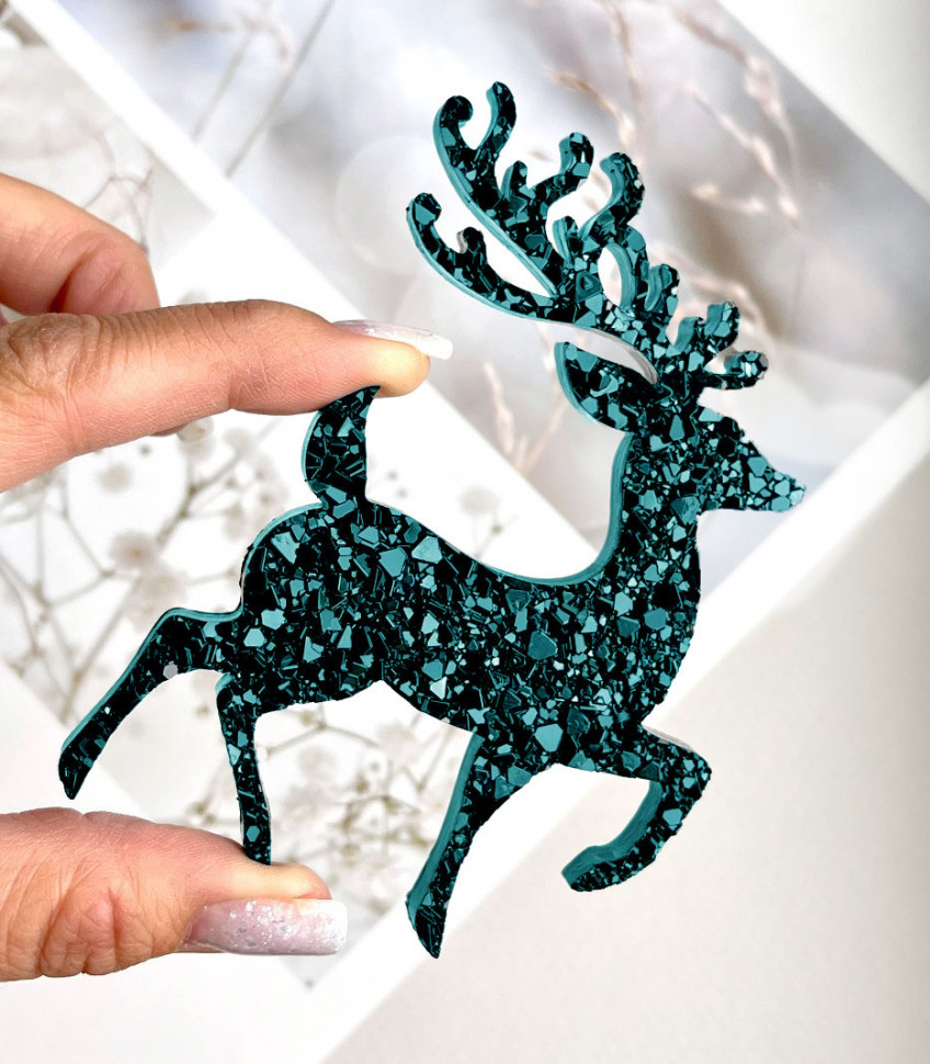 No. 254 Crystal Christmas Reindeer Silicone Mold - image 3