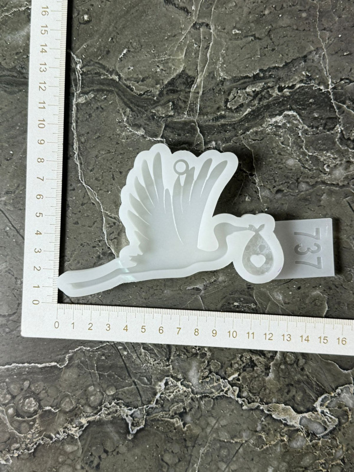 No. 737 Stork with Crystal Bundle Silicone Mold - image 4