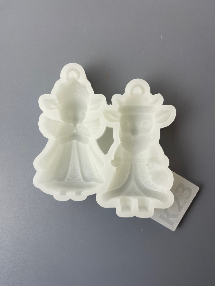 No. K23 Father Frost and Snow Maiden Goats Silicone Mold - image 2