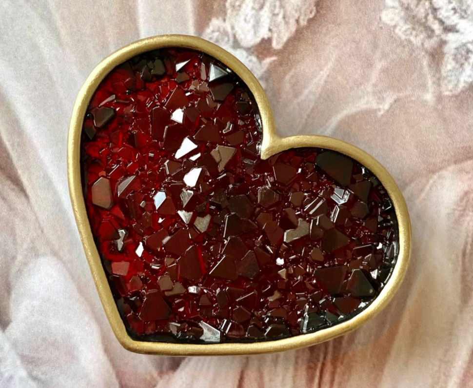 No. 696 Crystal Heart with Border Silicone Mold - image 2