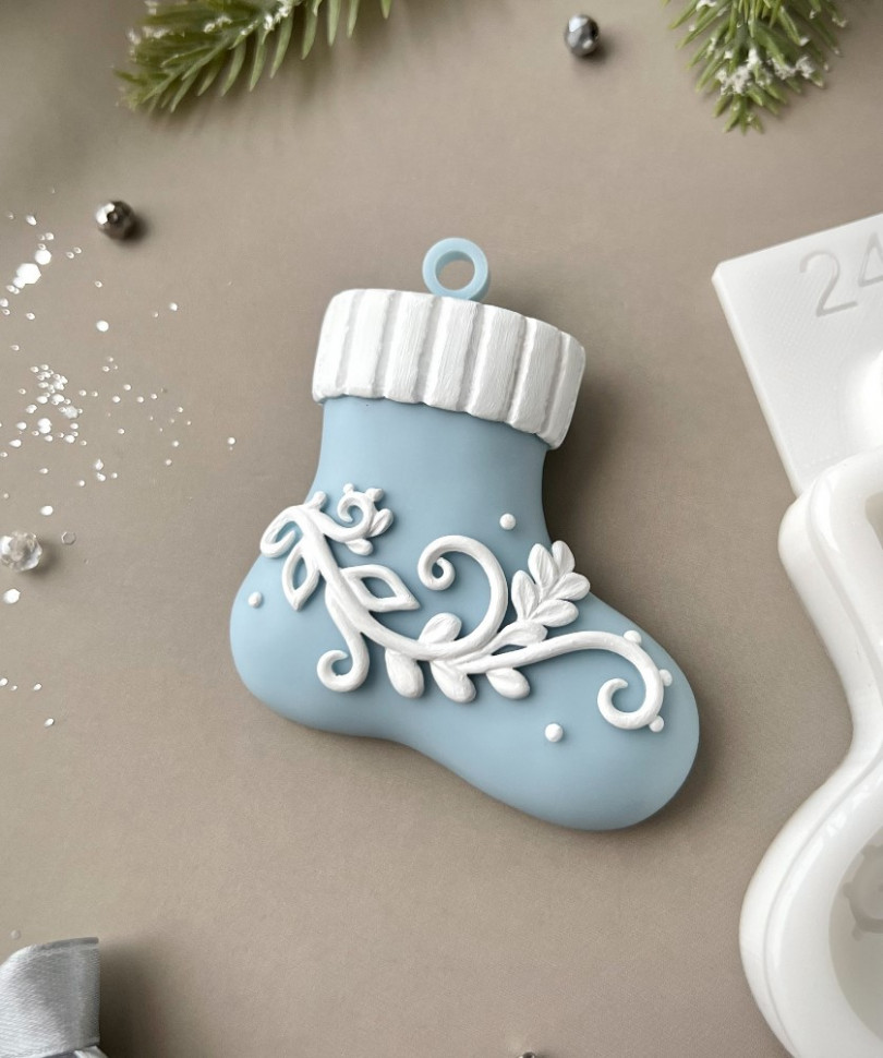 No. 241 Christmas Stocking and Felt Boot Silicone Mold - image 6