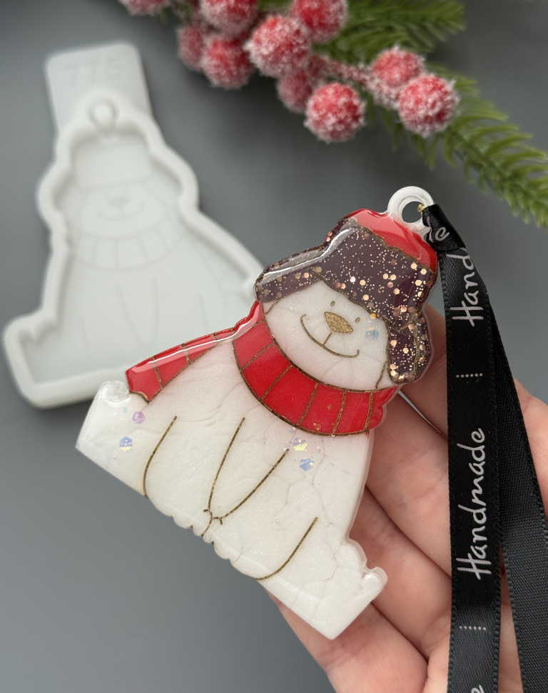 No. 775 Bear in Ushanka Hat Silicone Mold - image 3