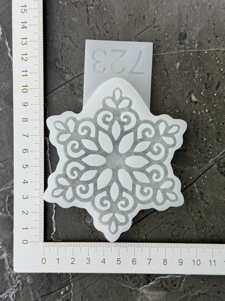 No. 723 Snowflake with Crystals Silicone Mold - image 4