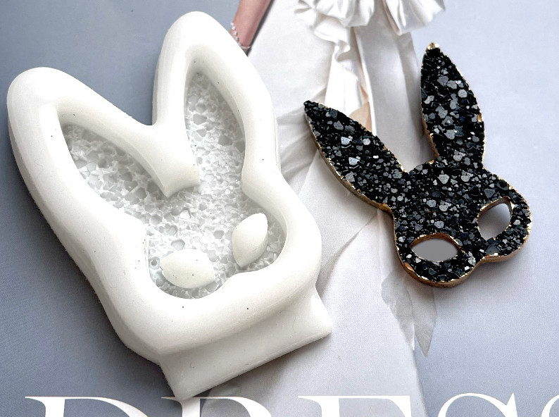 No. 651 Crystal Bunny Mask Silicone Mold - image 2