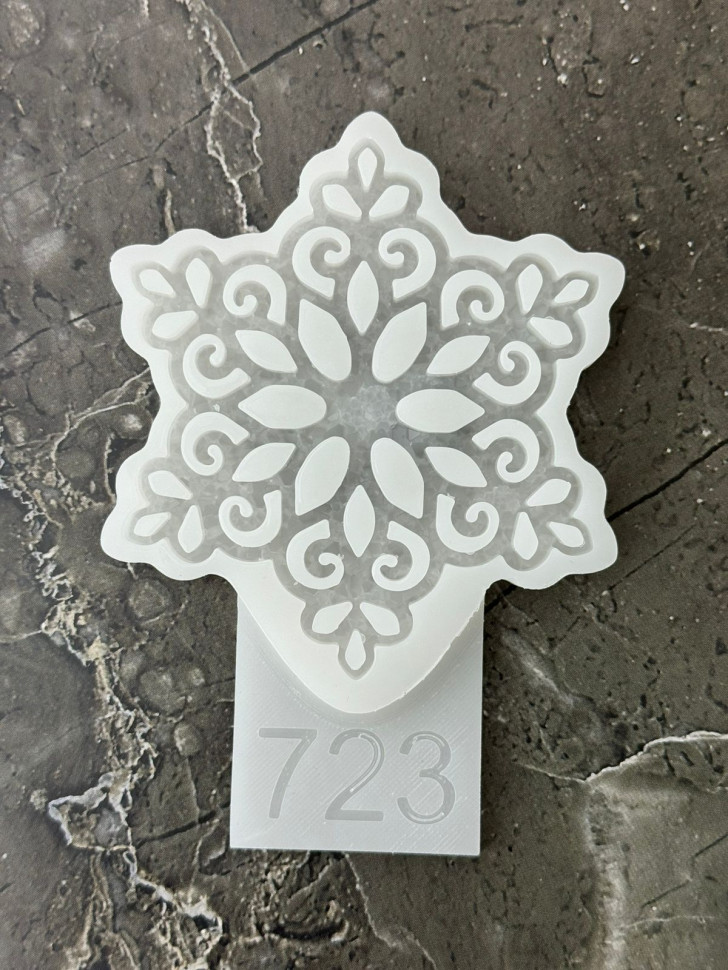 No. 723 Snowflake with Crystals Silicone Mold - image 5
