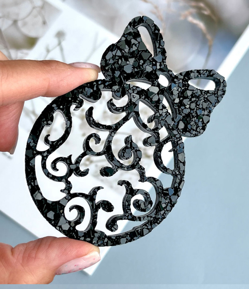 No. 102 Patterned Bauble Silicone Mold - image 1