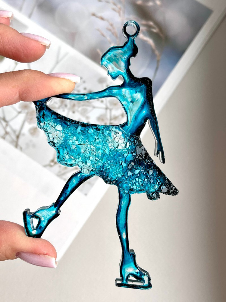 No. 735 Figure Skater with Crystal Skirt Silicone Mold - image 2