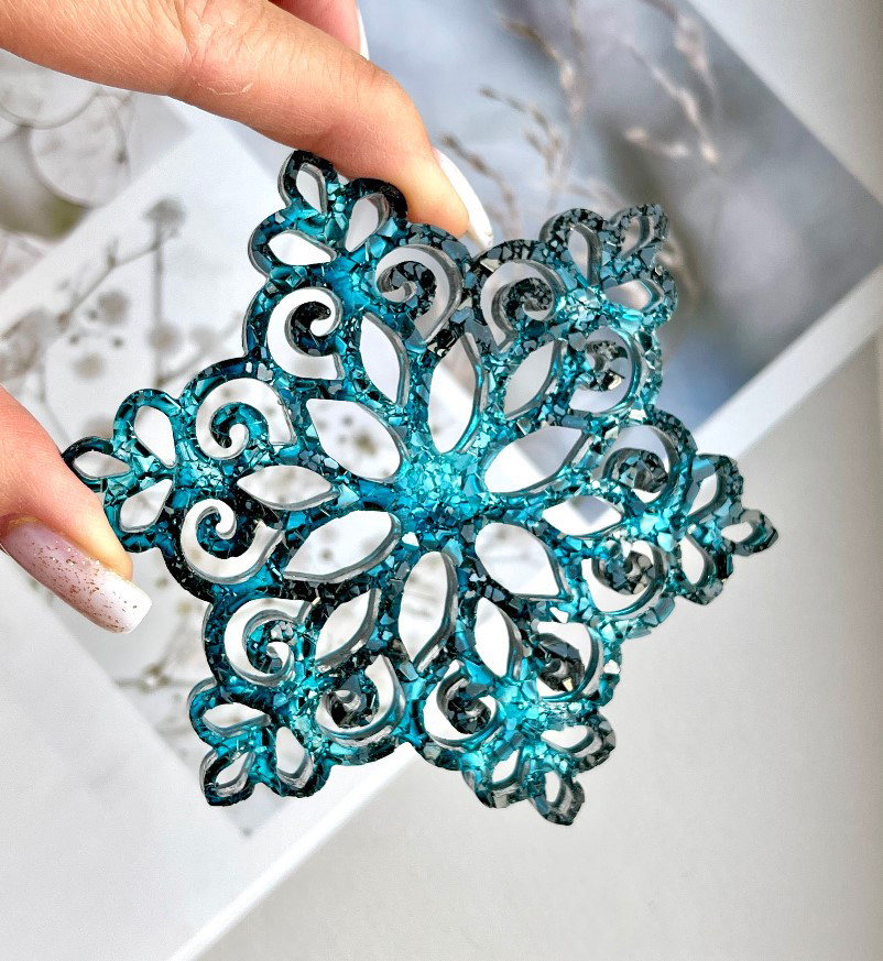 No. 723 Snowflake with Crystals Silicone Mold - image 2