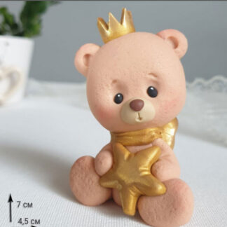 Three-Dimensional Crowned Bear Cub Silicone Mold - image 1