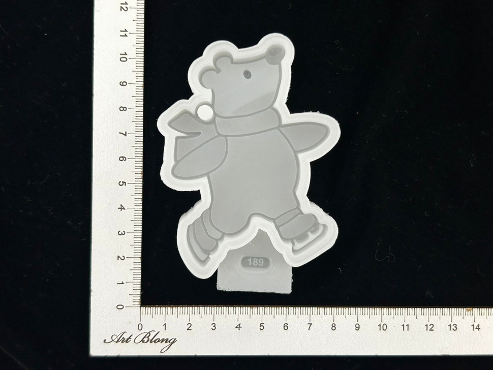 No. 189 Bear on Ice Skates Silicone Mold - image 4