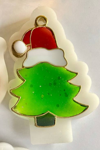 No. 174 Christmas Tree, Stained Glass Design Silicone Mold - image 3