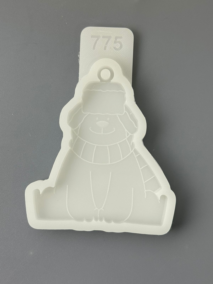 No. 775 Bear in Ushanka Hat Silicone Mold - image 8