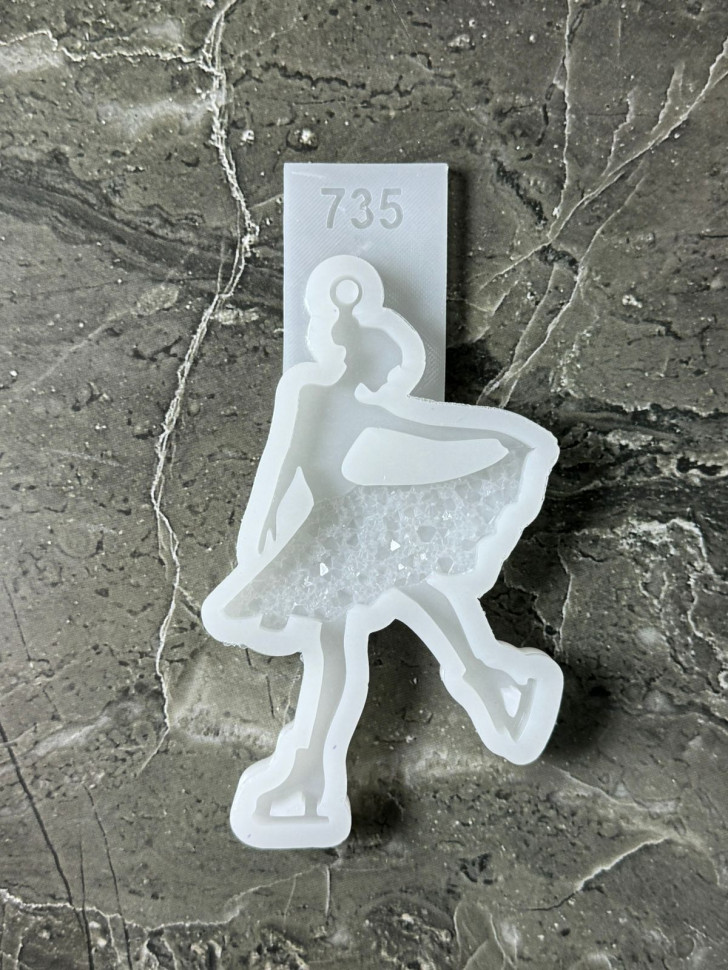 No. 735 Figure Skater with Crystal Skirt Silicone Mold - image 3