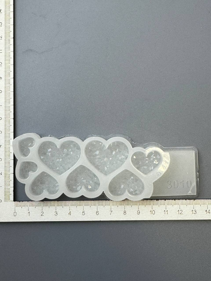 No. 3010 Crystal Hearts - Six Cavities Silicone Mold - image 3