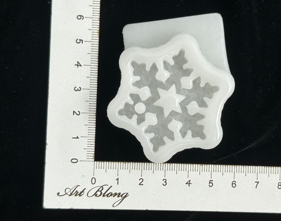 No. A-1 Mini Crystal Snowflake, 4.4 cm Silicone Mold - image 1