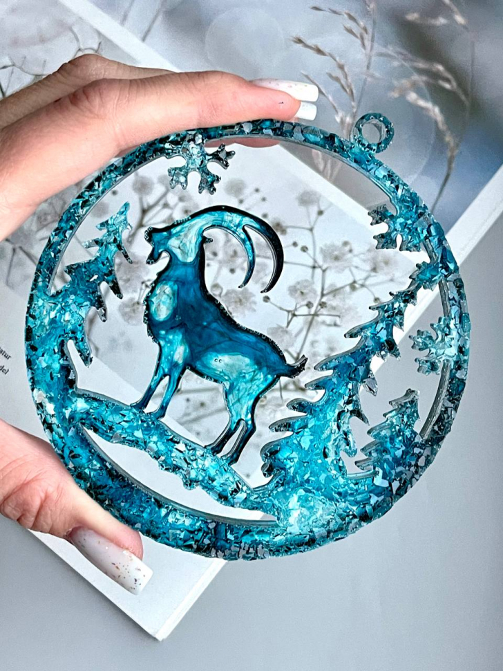 No. 142 Goat in a Crystal Bauble Silicone Mold - image 2