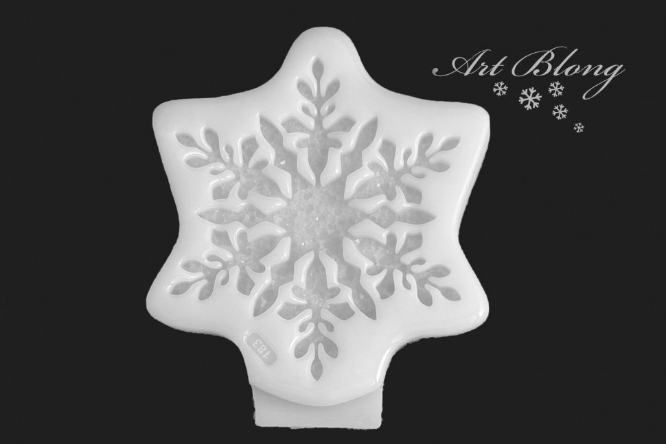 No. 183 Snowflake with Crystals Silicone Mold - image 3
