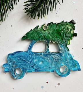 No. 126 Car with Christmas Tree Silicone Mold - image 1