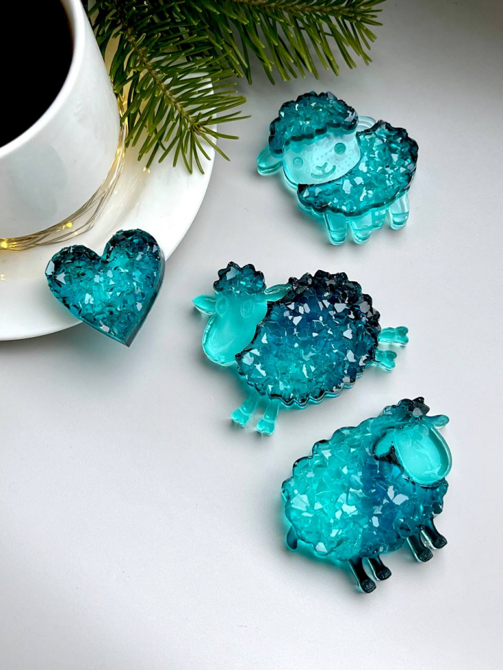 No. 488 Crystal Sheep Brooches Silicone Mold - image 3