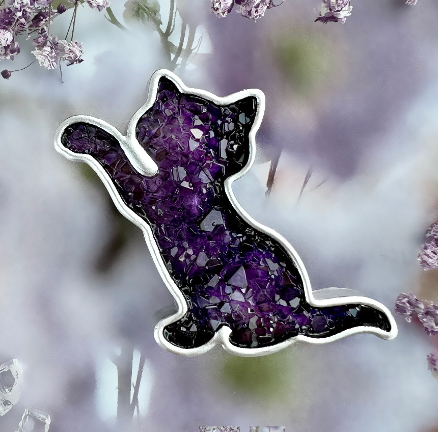 No. 697 Crystal Cat with Border Silicone Mold - image 2