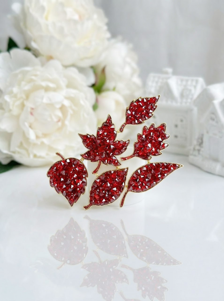 No. 657 Crystal Leaves with Border, Mini Brooches Silicone Mold - image 2