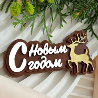 No. 1011 Happy New Year Lettering (Russian) Silicone Mold - image 1