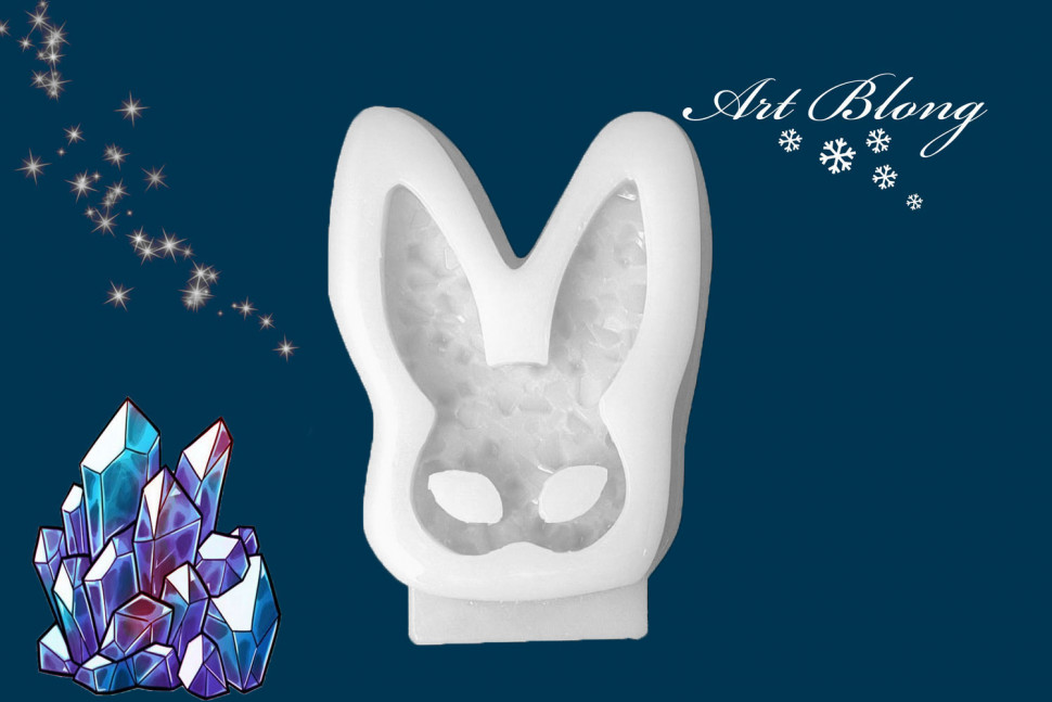 No. 651 Crystal Bunny Mask Silicone Mold - image 6