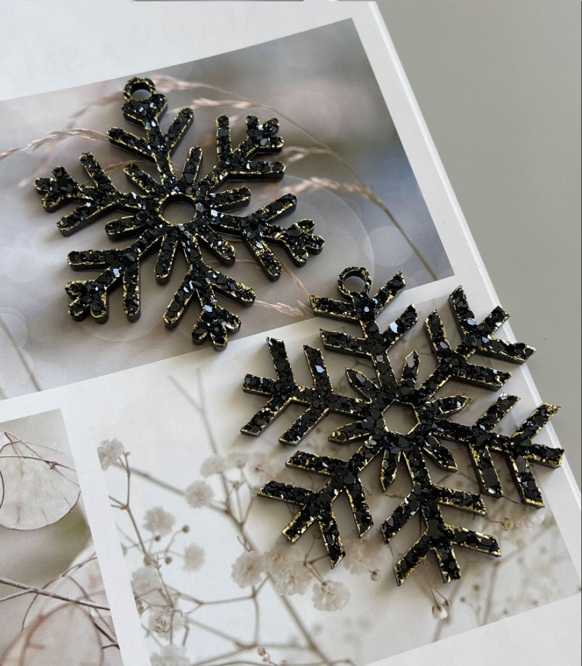 No. 143 Crystal Snowflakes, 2 Cavities Silicone Mold - image 2